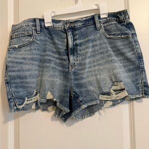Aerie Blue Distressed Jean Shorts